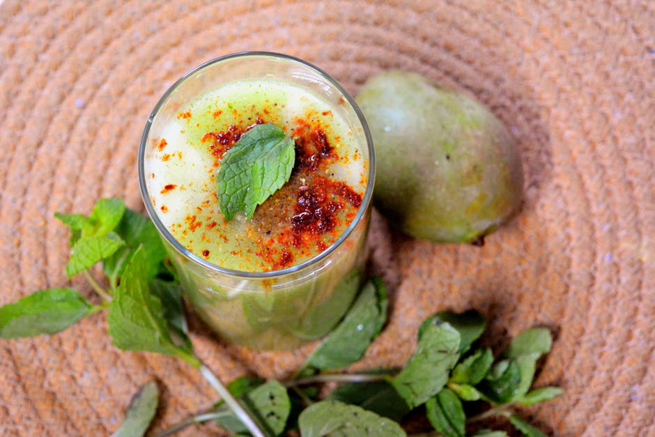 Two glasses of aam panna, the Indian raw mango summer cooler