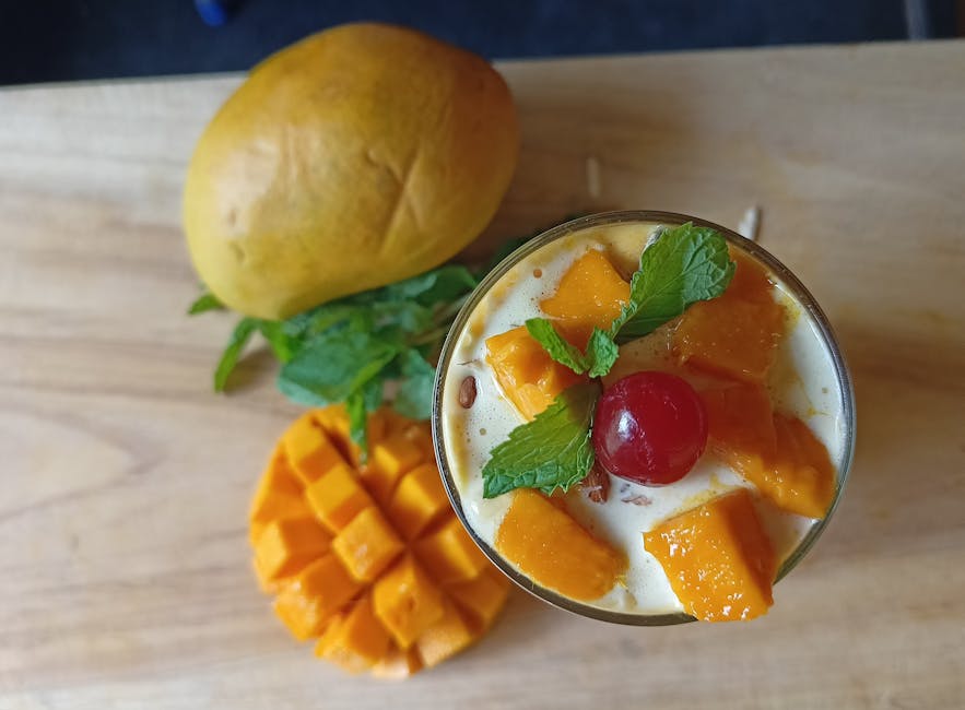 A bowl of Mavina Hannina Rasayana, Karnataka mango cardamom dessert